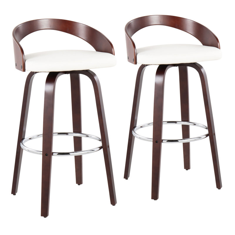 Tabouret pivotant 2 pièces Minda, Noir/gris clair, Tabouret de bar (siège d'une hauteur de 29 po)