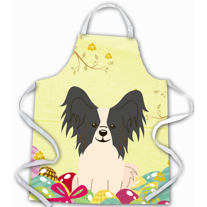 Tablier œufs de pâques, Jaune / Brun, Papillon