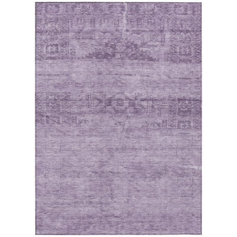 Charix Purple Washable Indoor-Outdoor Rug - LOOMLAN, 10' x 14'