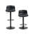 Height Adjustable Swivel Bar Stools with Back - Set of 2, Armless PU Leather-586216040