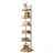 6-Tier Narrow Ladder Bookcase, Metal & Wood Freestanding Shelf, Space-Saving Corner Storage Rack for Living Room, Bedroom, Home Office