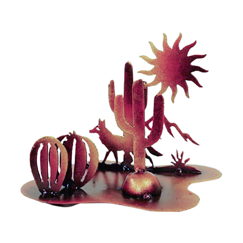 SCULPTURE EN ACY-COYOTE ET TABLE DE SOLEIL