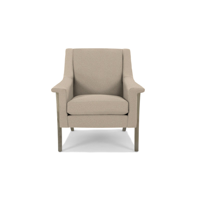 Fauteuil Arlo, Bois flottant, Polyester blé