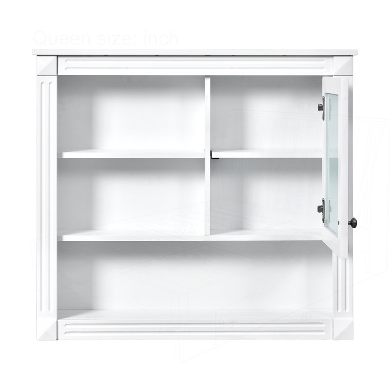 32" Bathroom Wall Cabinet with Mirror, White