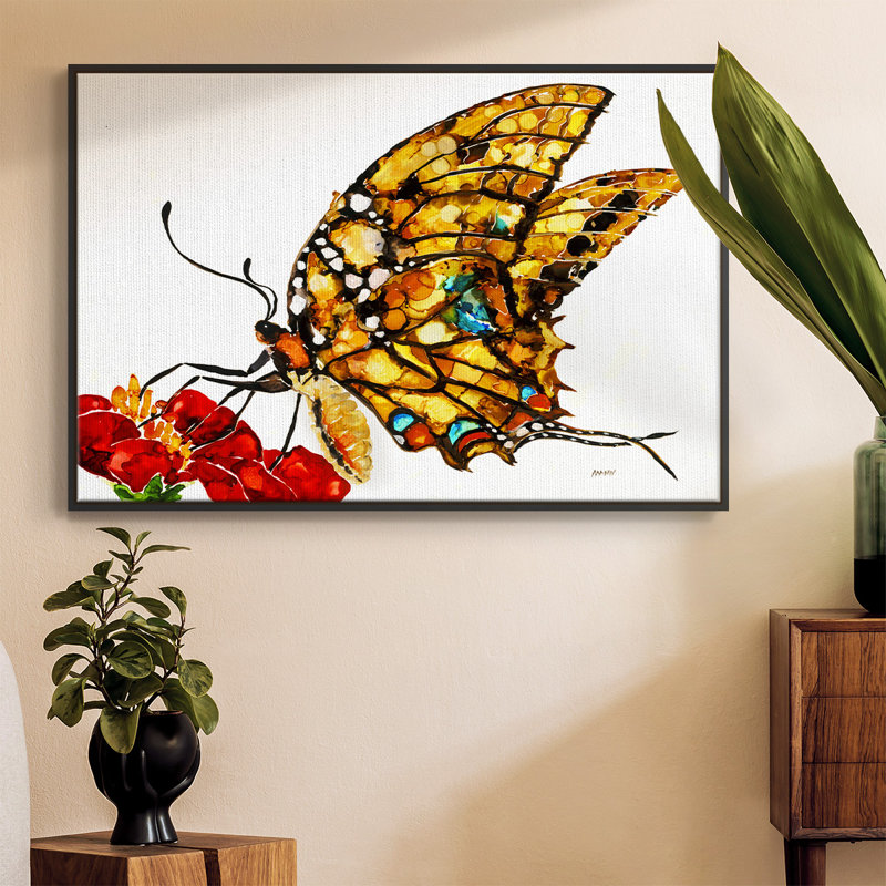 Wings II, H 25 po x l 37 po x P 2 po, Toile avec cadre flottant noir