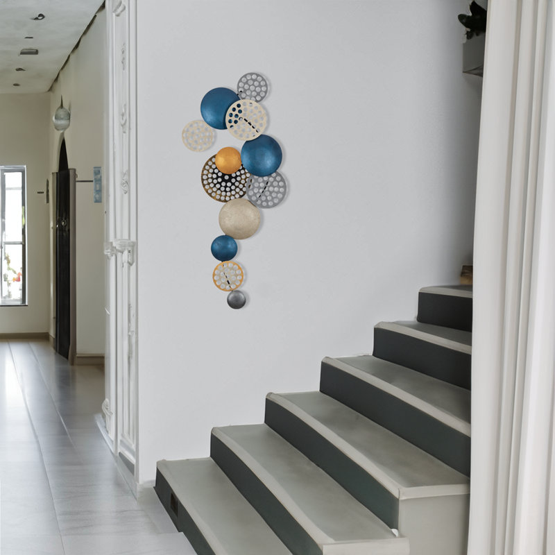 Hand-Painted Decorative Metal Wall Accessory, 35.4 x 3.1 x 16.5 inches | 100% Metal Construction (Thickness: 0.03 inches) | Unique Color Variations, Perfect for Home Decor, Stylish and Durable Design