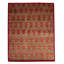 Tapis décoratif en laine rouge foncé de conception unique 12 pi 1 po x 15 pi noué à la main New Age