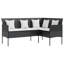 L-shaped Couch Sofa Set 5 Piece with Cushions Poly Rattan-25116269-25116268-25116177