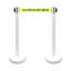 36" Retractable Belt Queue Safety Stanchion Barrier (6 White w/78" Caution Belt+SF+W Receiver)