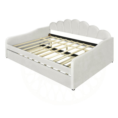 Luxurious Upholstered Hartline with Pull-Out Trundle and Sturdy Construction by Latitude Run