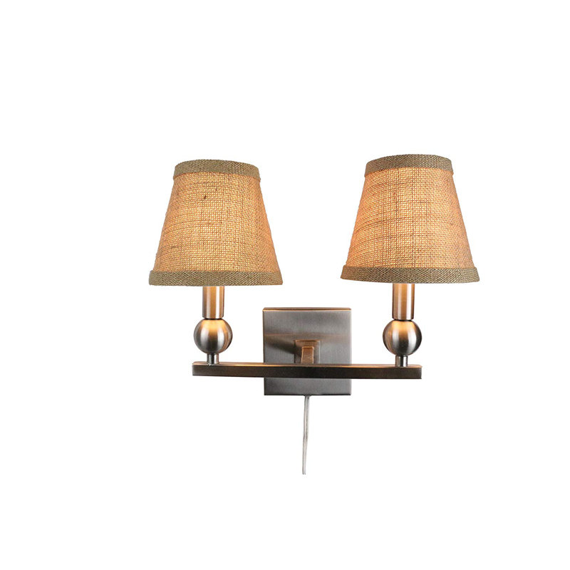 Lampe murale bougie à brancher 2 lumières Pietsch, Nickel brossé