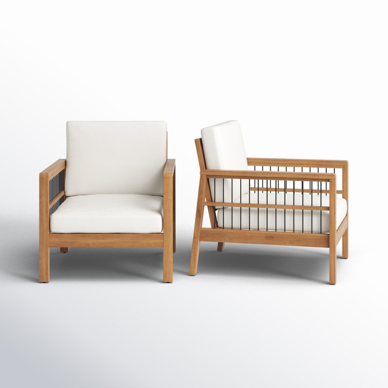 Malott Acacia Outdoor Lounge Chair
