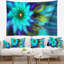 Tapisserie florale florale bleu vert-28496597