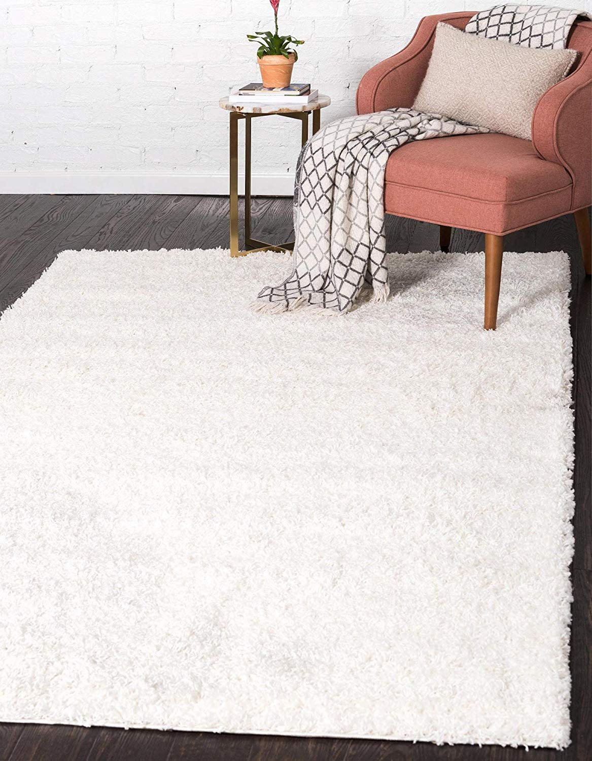 VGC Home Decor Shag White Rug | Wayfair