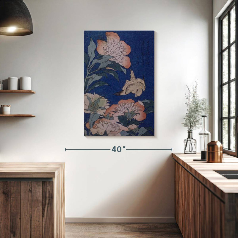 Brampt Peonies And Canary 1834, 39" H x 26" W
