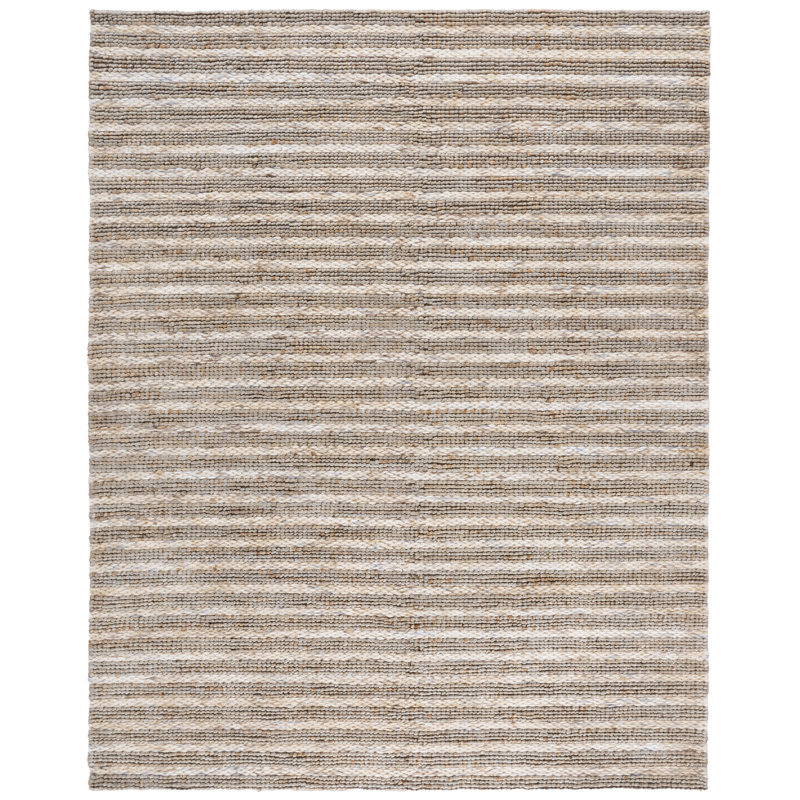Natural Fiber Pit Loomed Jute Striped Rug, Rectangle 8' x 10'