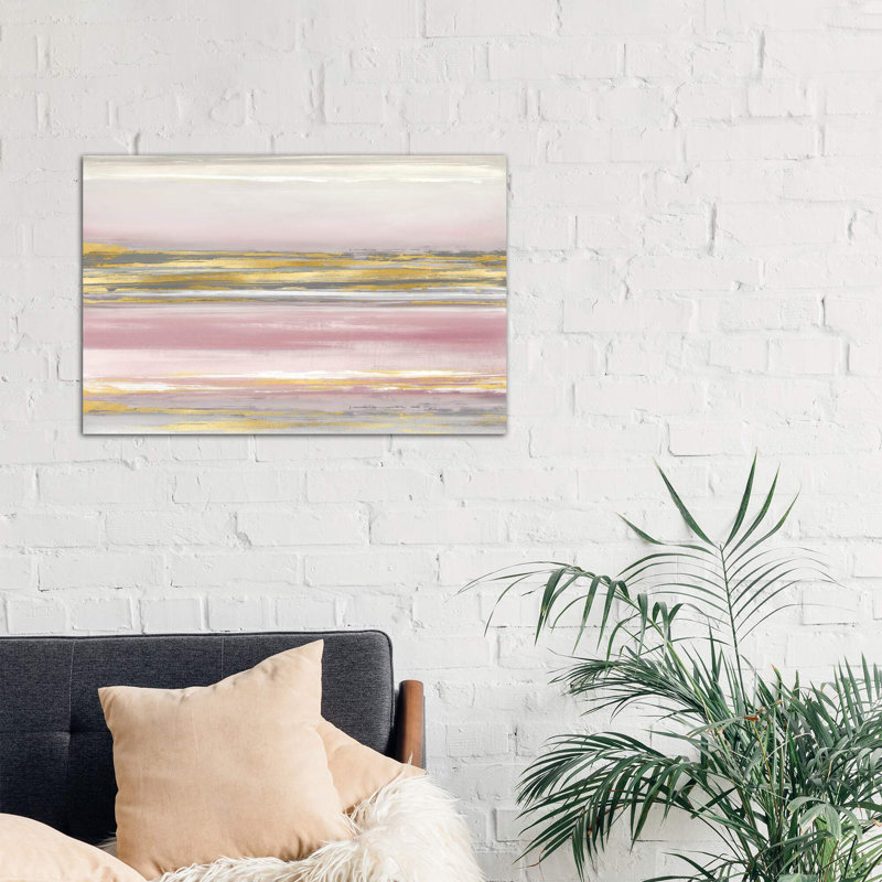 Subtle Reflections With Blush by Allie Corbin - Painting on Canvas, 101.6 cm H x 66.04 cm W x 1.91 cm D, No Frame