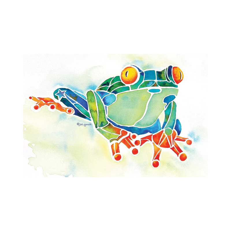 Frog Green by Jo Lynch - Wrapped Canvas Gallery-Wrapped Canvas Giclée