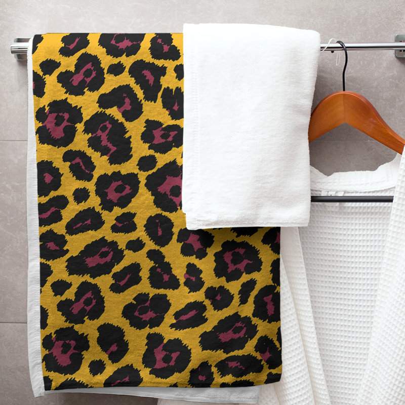Lucida Bath Towel, Polyester/Cotton Blend, Yellow/Red/Black