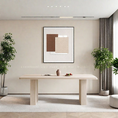 Retro stone slab dining table
