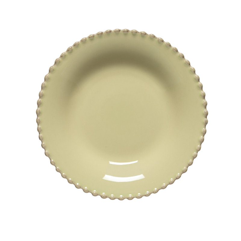 Pearl Handmade Stoneware Pasta Plate, Lilly Green