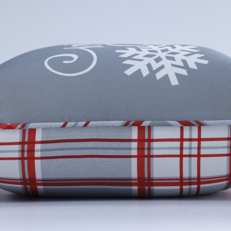 Outdoor Reversible Throw Pillow, Gray