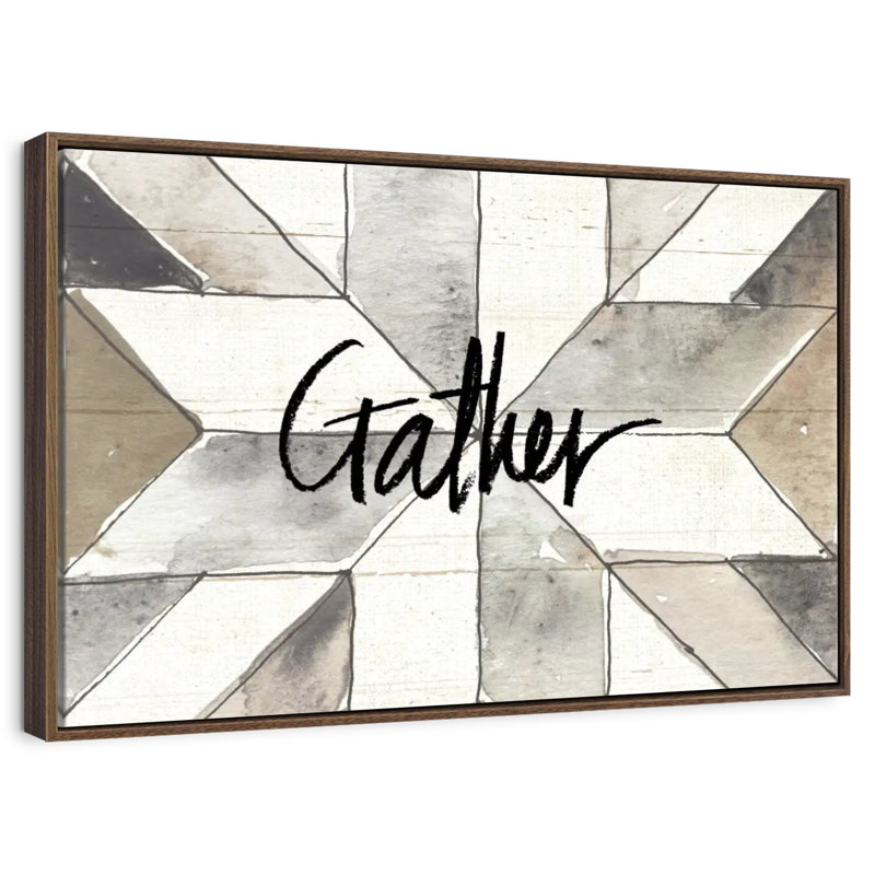 Farm Memories Gather, Cadre flottant noyer, 43 po x 29 po