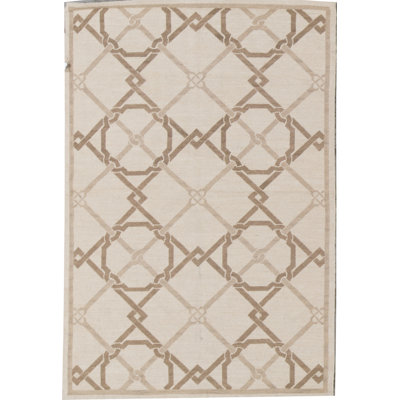 Hand-Knotted High-Quality Beige Area Rug