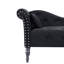 Chaise longue en velours capitonnée avec pieds en bois massif et coussin décoratif-717174735