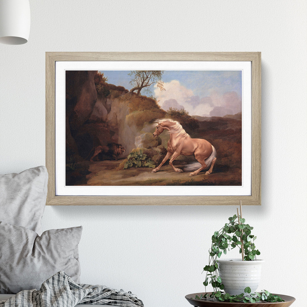 Horse Frightened by George Stubbs - Picture Frame Painting