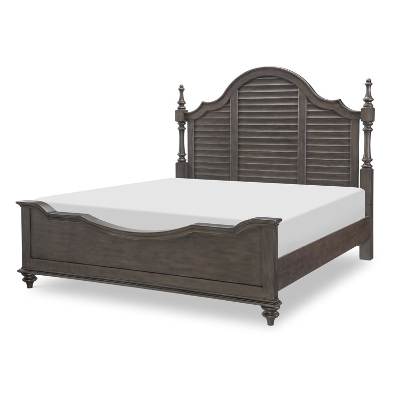 King Gray and Brown Wood Poster Bed