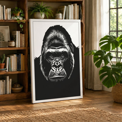 Gorilla Confrontation Modern - Wrapped Canvas