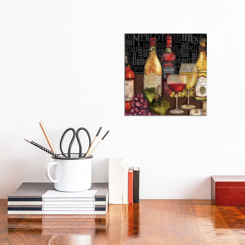 Wine Still Life On Black by Mary Beth Baker - Wrapped Canvas Gallery-Wrapped Canvas Giclée, 30.48 cm H x 30.48 cm W