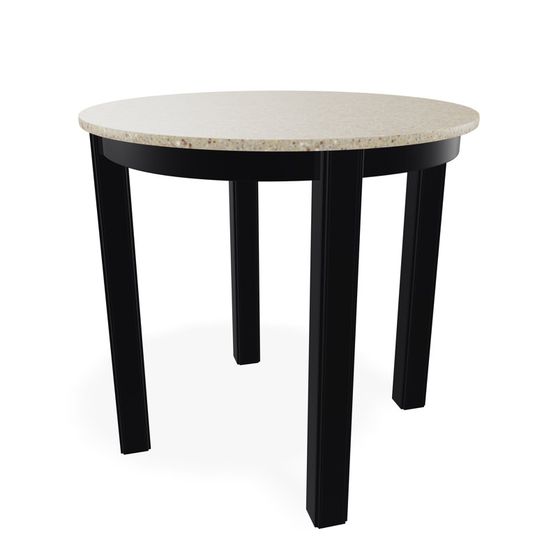 Outdoor Round Side Table, White/White, Acrylic