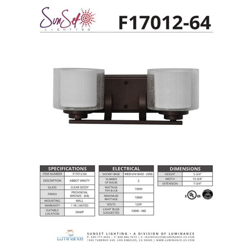 Tamins 2 - Light Dimmable Vanity Light
