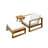 Acacia Wood Outdoor Lounge Set - Chair and Ottoman with Removable Cushions, All-Weather Outdoor Chair-1254746597