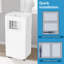 Climatiseur portatif 8 000 BTU avec télécommande pour une pièce jusqu'à 350 pieds carrés Ft., Unité de climatisation 3 en 1 autoportante avec refroidissement, déshumidificateur, fonction de ventilateur, AC compact avec ensemble d'installation pour la maison