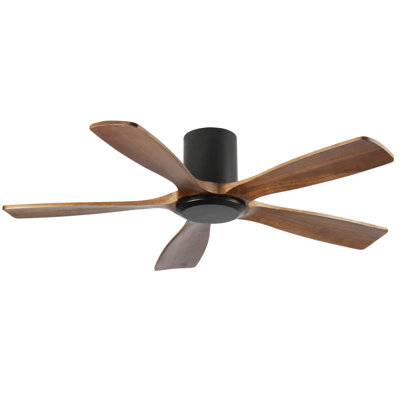 Ventilateur de plafond encastré de 60 pouces sans lumière avec pales en bois massif Moteur CC réversible silencieux et télécommande