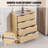 4 Drawer Rattan Dresser, Boho Dresser, Rattan Chest of Drawers with Spacious Storage, Natural Rattan Dresser for Bedroom, Living Room & Hallway, Rattan Nightstand with Sturdy Handles&Legs, Brown