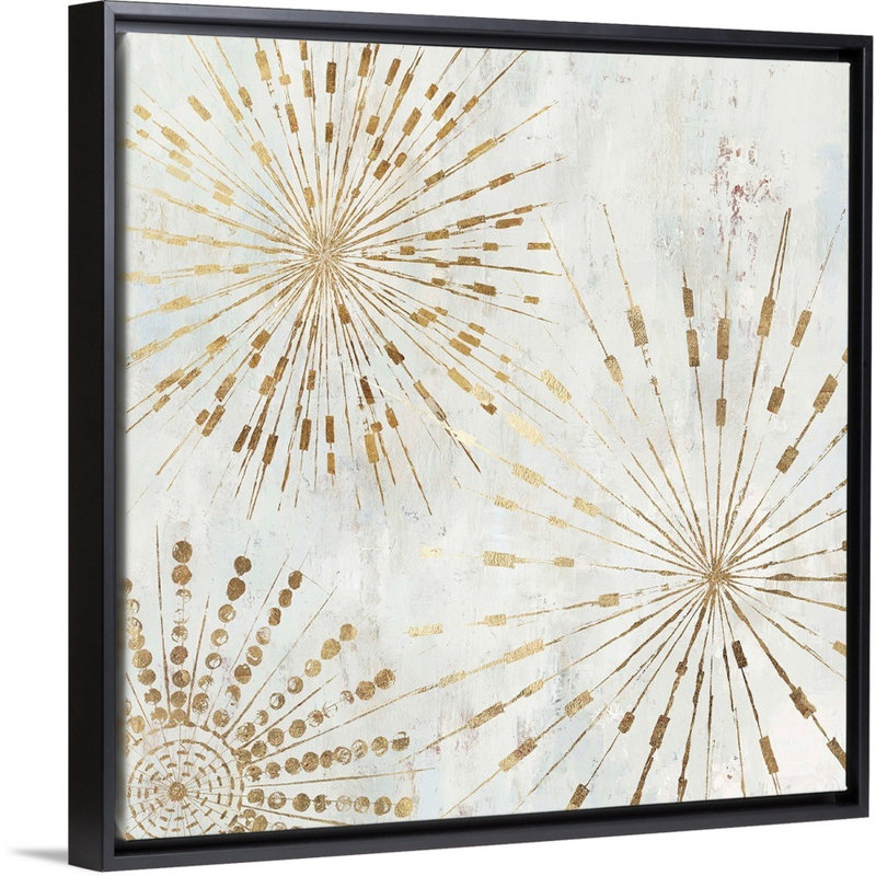 Golden Stars I par Tom Reeves - reproduction d'art sur toile, Cadre noir, H 22 po x l 22 po x P 1,75 po