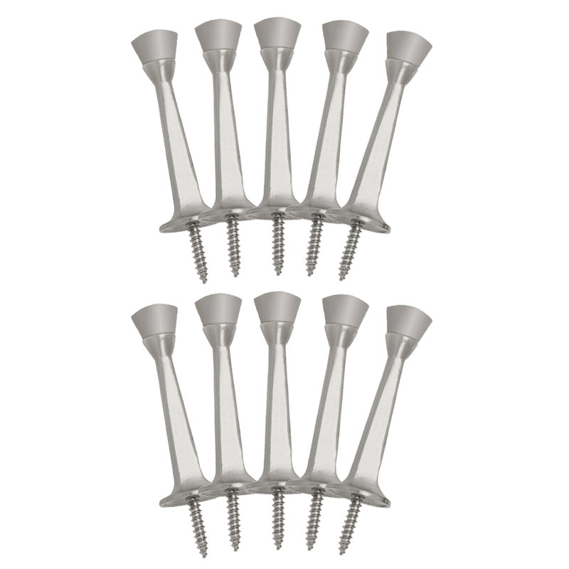 Butoir de porte en acier, Nickel satiné, 10