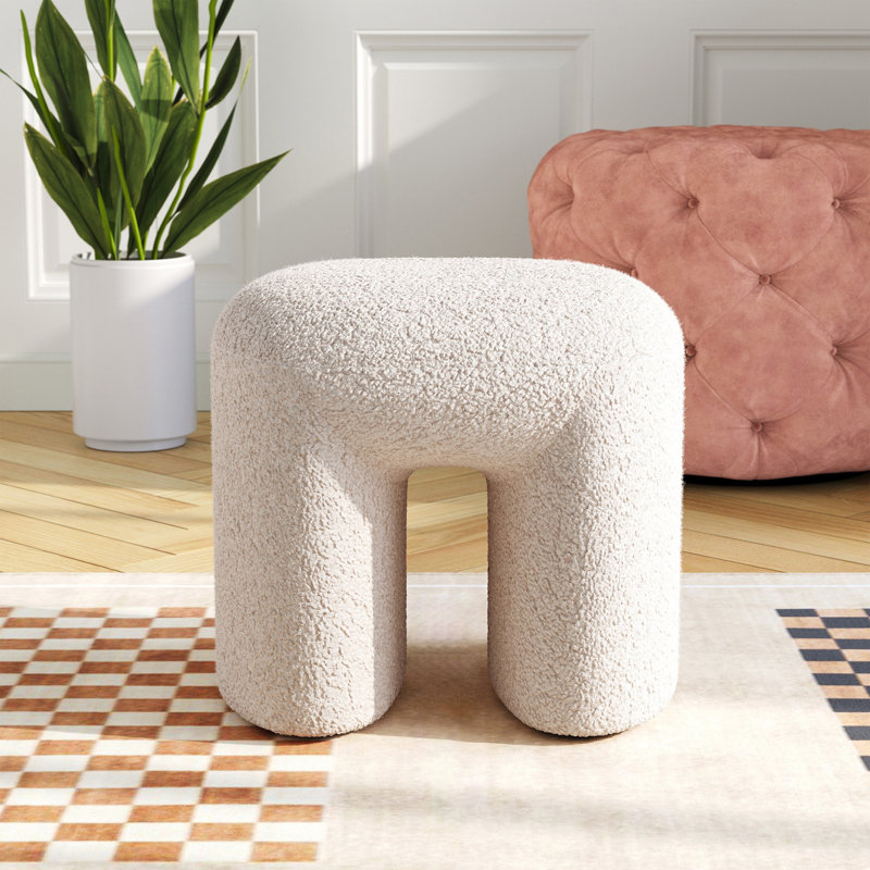 Manufactured Wood Accent Stool, White