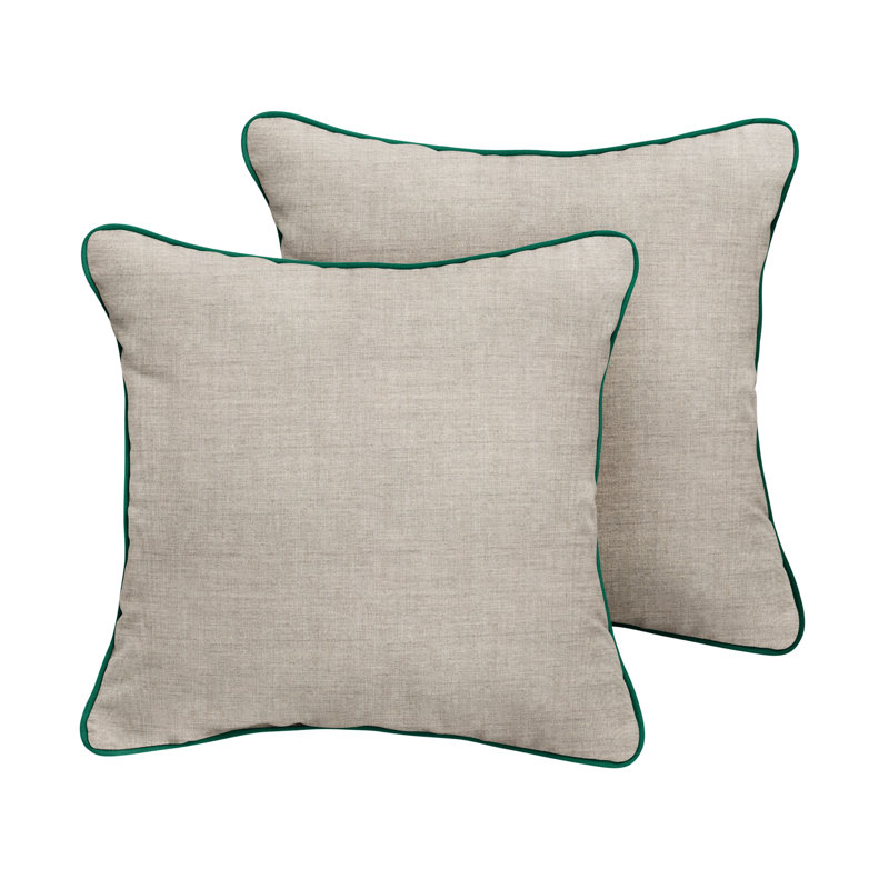 Hardin Sunbrella® Outdoor Reversible Throw Pillow, Cast Silver Sunbrella Plainweave, 24" x 24"