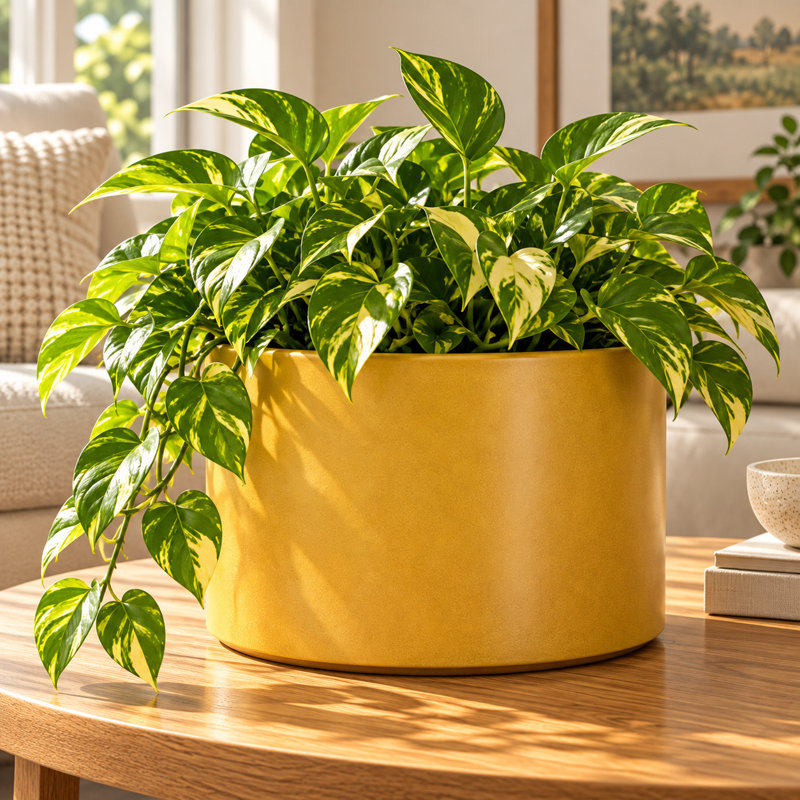 Ochre Round Pot