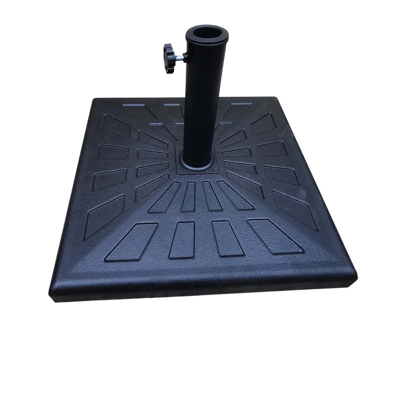 Base de parasol carrée en résine durable et polyvalente pour l'extérieur