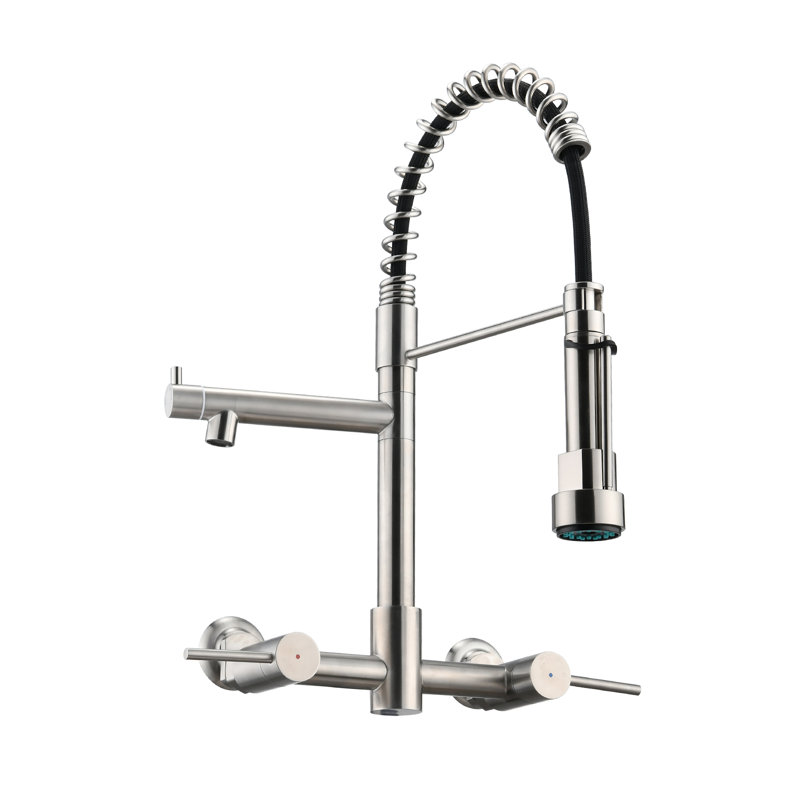 DORNBERG Pull Down Spray Kitchen Faucet, Brushed Nickel