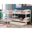 Lit simple superposé en L avec lit gigogne - blanc, ensemble de couchage polyvalent pour les familles, version blanche. Fabrication en pin massif. Les activités familiales. 6 ans et plus. Pas de boîte à ressorts. Poids de 300 lb