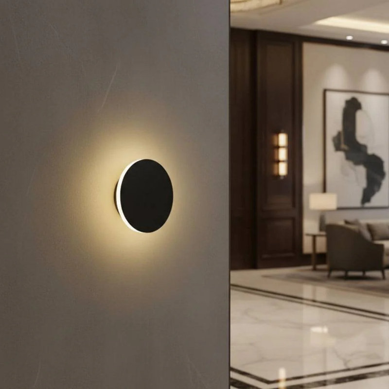UltraBeam 4 Watt LED Round Black Indoor LED Wall Light 400 Lumen Diameter 162mm