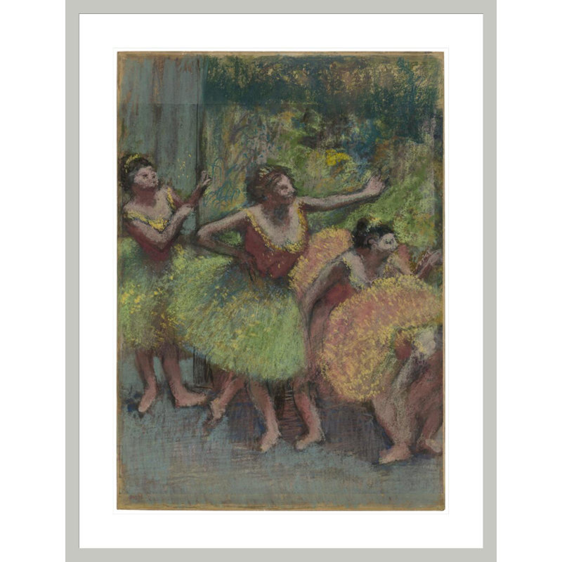 Danseuses vertes et jaunes (Danseuses vertes et jaunes) par Edgar Degas, impression giclée encadrée, H 41,5 po x l 31,81 po