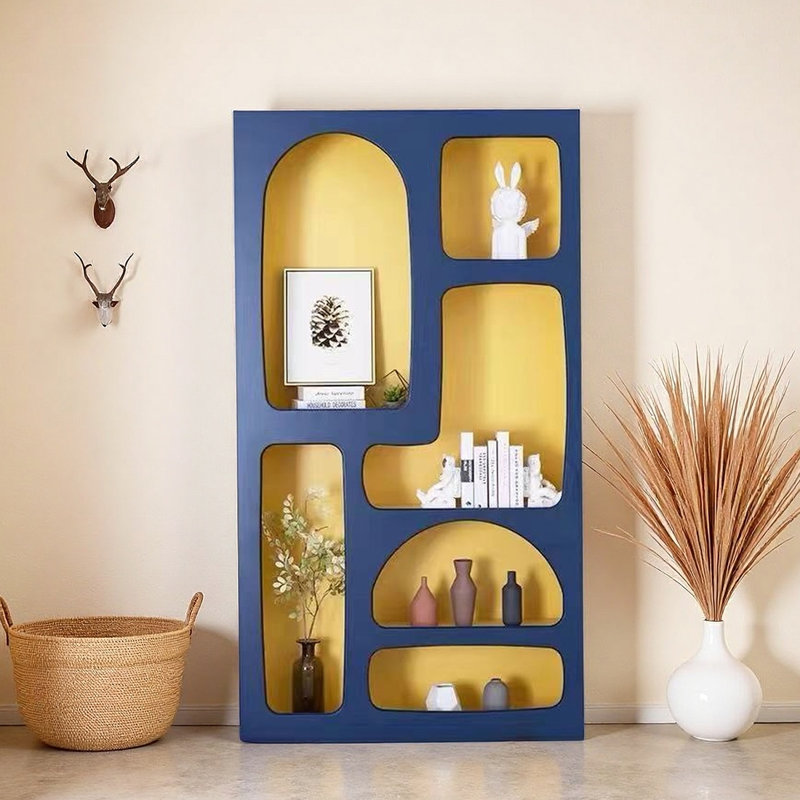 Nordic-style geometric creative bookcase, Navy